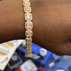 14k Rose Gold Diamond Bracelet 