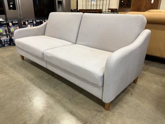 DOREL HOME Modern Jasper Coil Futon in Light Grey with Sloped Arms