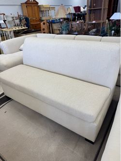 Avery Boardman beige upholstered armless banquette sofa sleeper with textured fabric - Excellent Condition - Retail: $2250