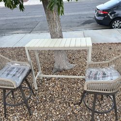 Outdoor  Bar Table And Stool $120 Set Of 3pc