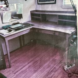 Corner Desk & Twin Bed (No  Matress) Set