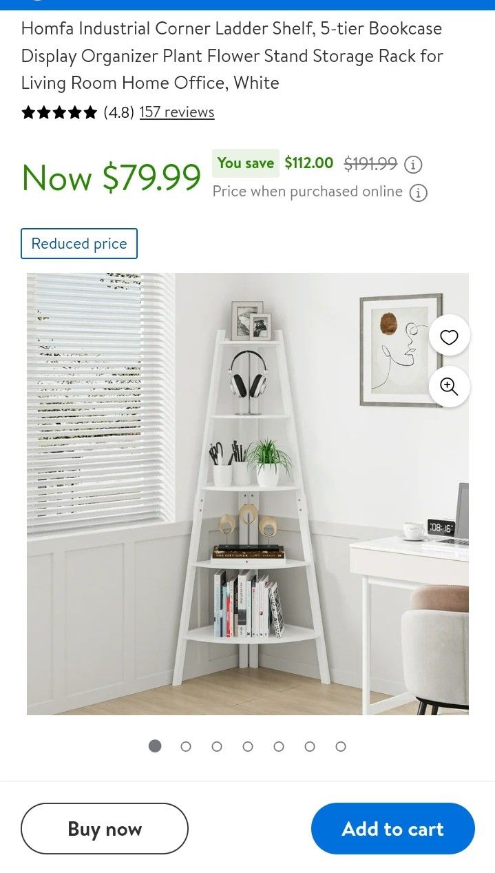 White Corner Shelf 