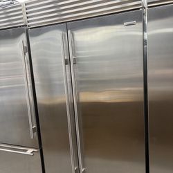 Sub Zero Built In 42” Side By Side Refrigerator Stainless Steel 