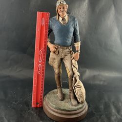 1987 MICHAEL GARMAN SPIRIT OF SAINT LOUIS BARNSTORMER AVIATION PILOT SCULPTURE
