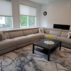 Modular Recliner Left/Right Greyish Beige Sectional Sofa