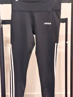 adidas Black Leggings with White Side Stripes for girl