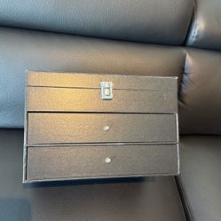 YIYIBYUS Black Leather 6 Watch Box & Eyeglasses Storage & Sunglass Glasses Display Drawer Lockable