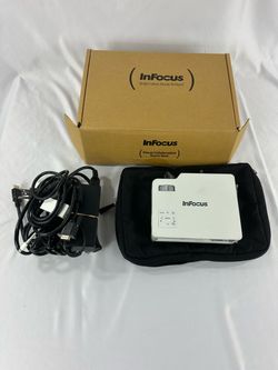 InFocus IN1144 LED Mini Projector w/ Carrying Case, Remote & Power Cable