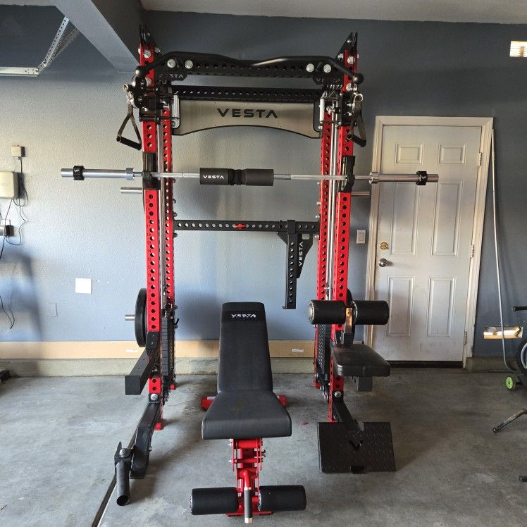 Vesta 2in1 Squat Rack | Functional Trainer | 400lb Weight Stack | Commercial Grade | Pulley |🔴Weights,Bar, & Bench Sold Separately 🔴FREE DELIVERY 🚚