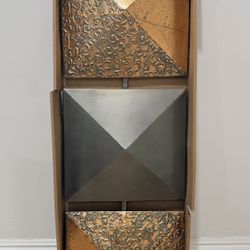 Brand New Gold & Gray Metal Wall Decor