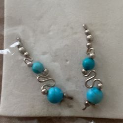 Turquoise And Silver Earrings