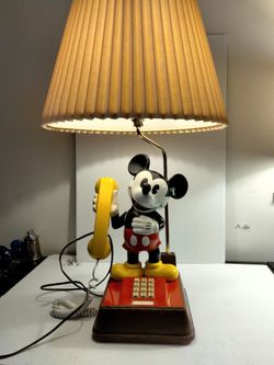 Vintage Mickey Mouse Keypad Telephone With Lamp