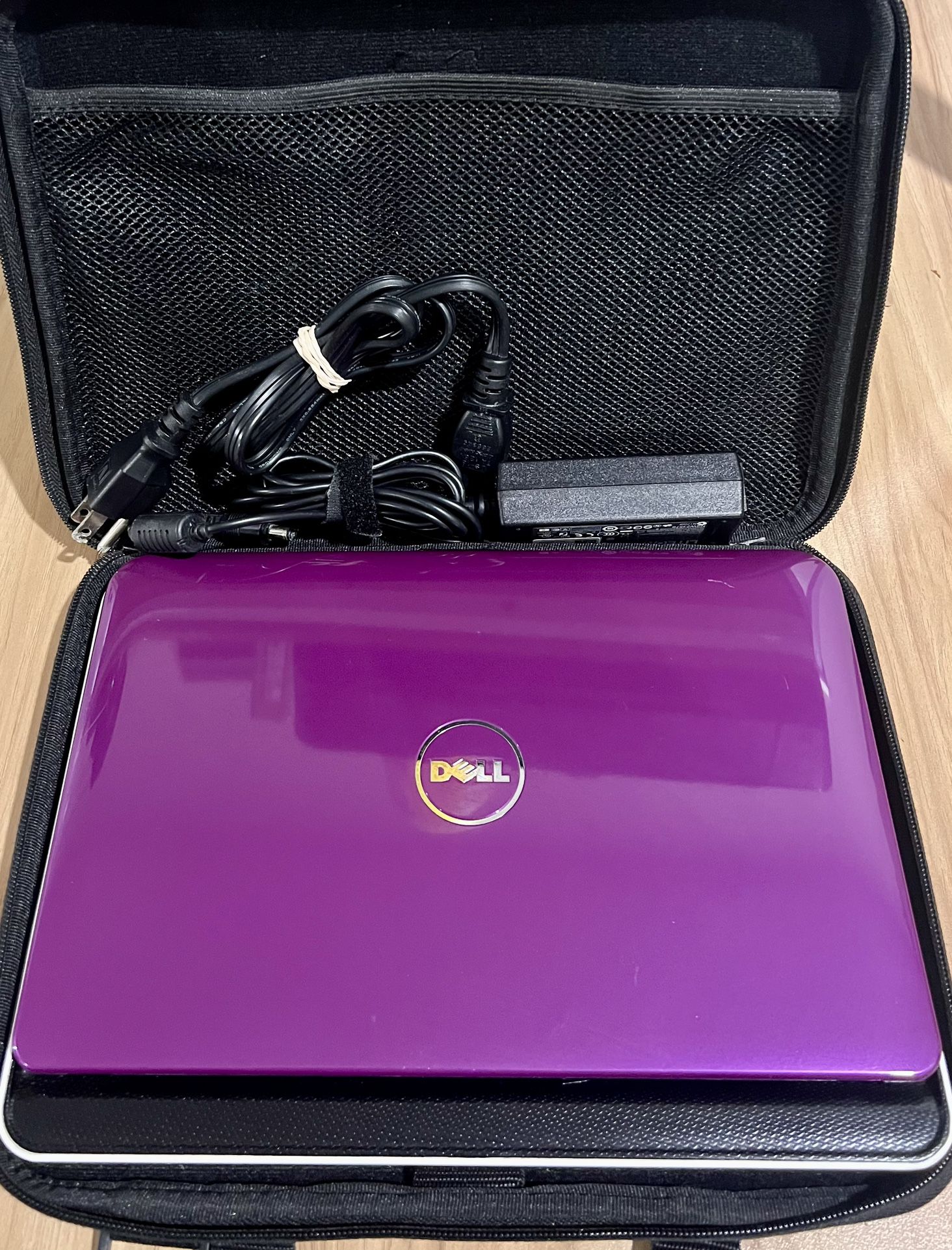 Dell Inspiron Mini 1012 Purple Laptop For Parts/Repair Plus Case & Cord