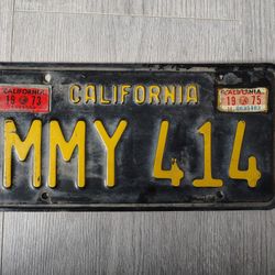 Vintage California Black License Plate 