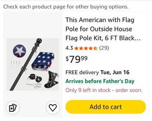 American flag with pole and hardware