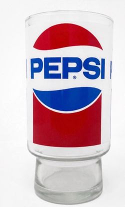 Vintage Pepsi-Cola 32oz Large Glass Schooner Soda Tumbler Advertising Pepsi