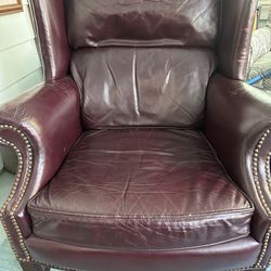 Leather Wing back chair