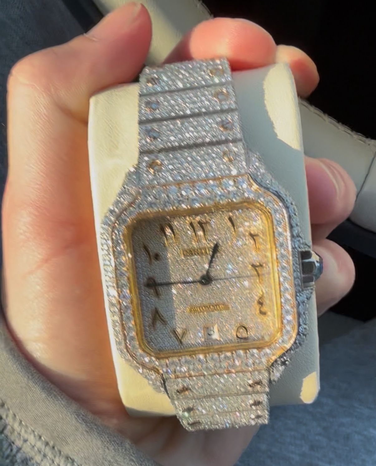 Arabic Number Two Tone Diamond Watch (Box & Papers Included)