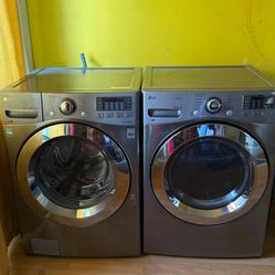 LG WASHER AND DRYER WORKS NORMALY  stailess steel 