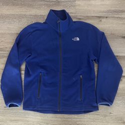 The North Face Mens Size L Blue Fleece Jacket Coat Zip Pockets Soft  