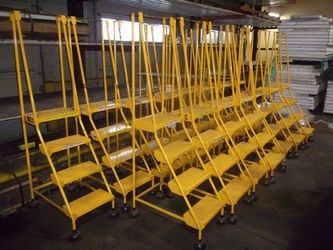 Pre-Owned 4-Step Rolling Ladders – Industrial Grade & Safe!