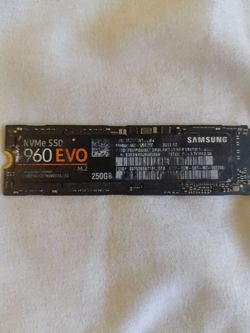 Samsung 960 Evo nvme/m2 mounted on P not mounted 250 GB hard drive wiped clean