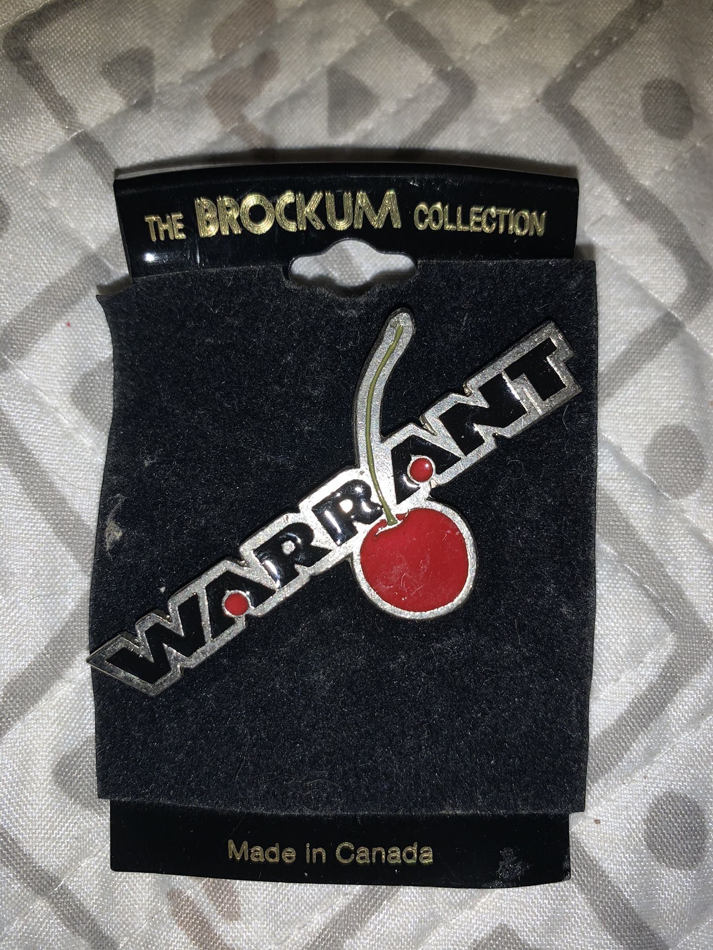 Vintage Warrant Cherry Pie Pin