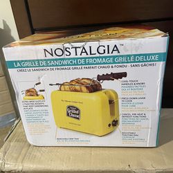Nostalgia Gct2 Deluxe Grilled Cheese Sandwich Toaster with Extra Wide Slots Yellow