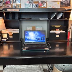 Black Pottery Barn Desk Hutch