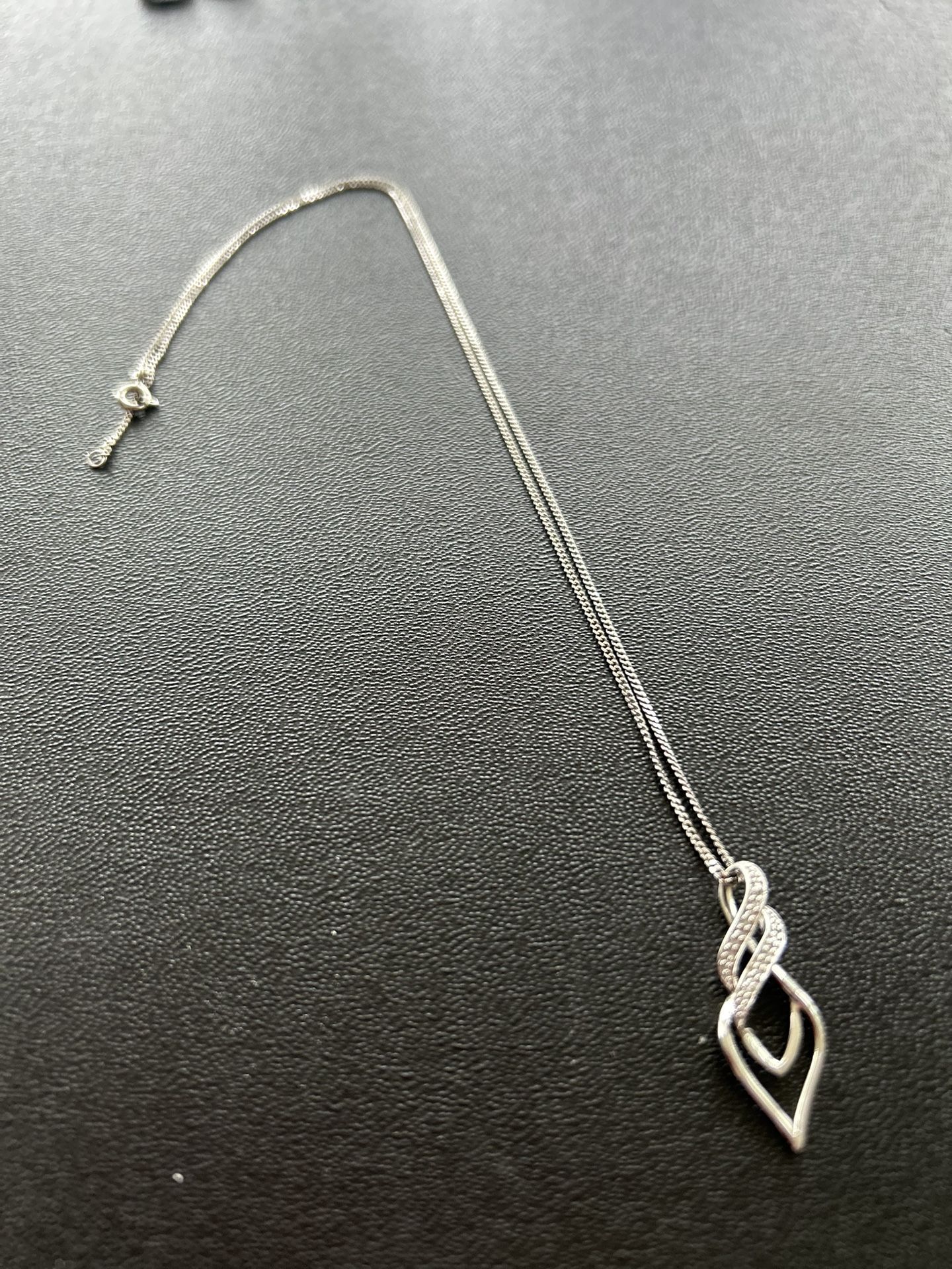 Sterling Silver Diamond Necklace 