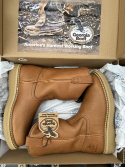GEORGIA BOOT FARM AND RANCH 10" WORK WELLINGTON BOOTS G5153 - 9.5M - NEW