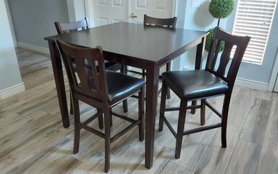 Beautiful dark espresso counter Height Kitchen Table