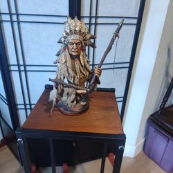 Statue Of A Native American Chief Southwest Or Western Decor