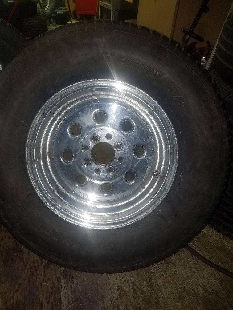 Set of 4 lug rims 15x8 Weld racing wheels with tires fronts are 195/60r15 rears are 275/60r15 came off of a foxbody mustang $200.00 firm