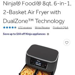 Ninja Foodi Two Basket Air Fryer Dual