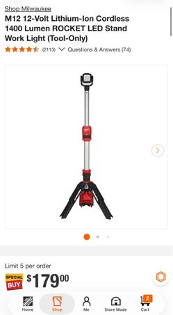 M12 MILWAUKEE ROCKET LED STAND WORK LIGHT