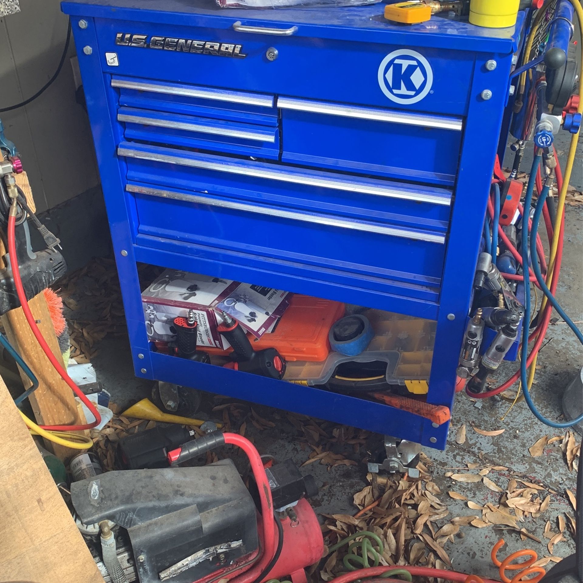 Five Drawer Us General Roll Cart