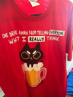 Red large one drink away T-shirt