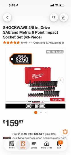 Milwaukee Shockwave 3/8 in. Drive Socket Set 43-Piece