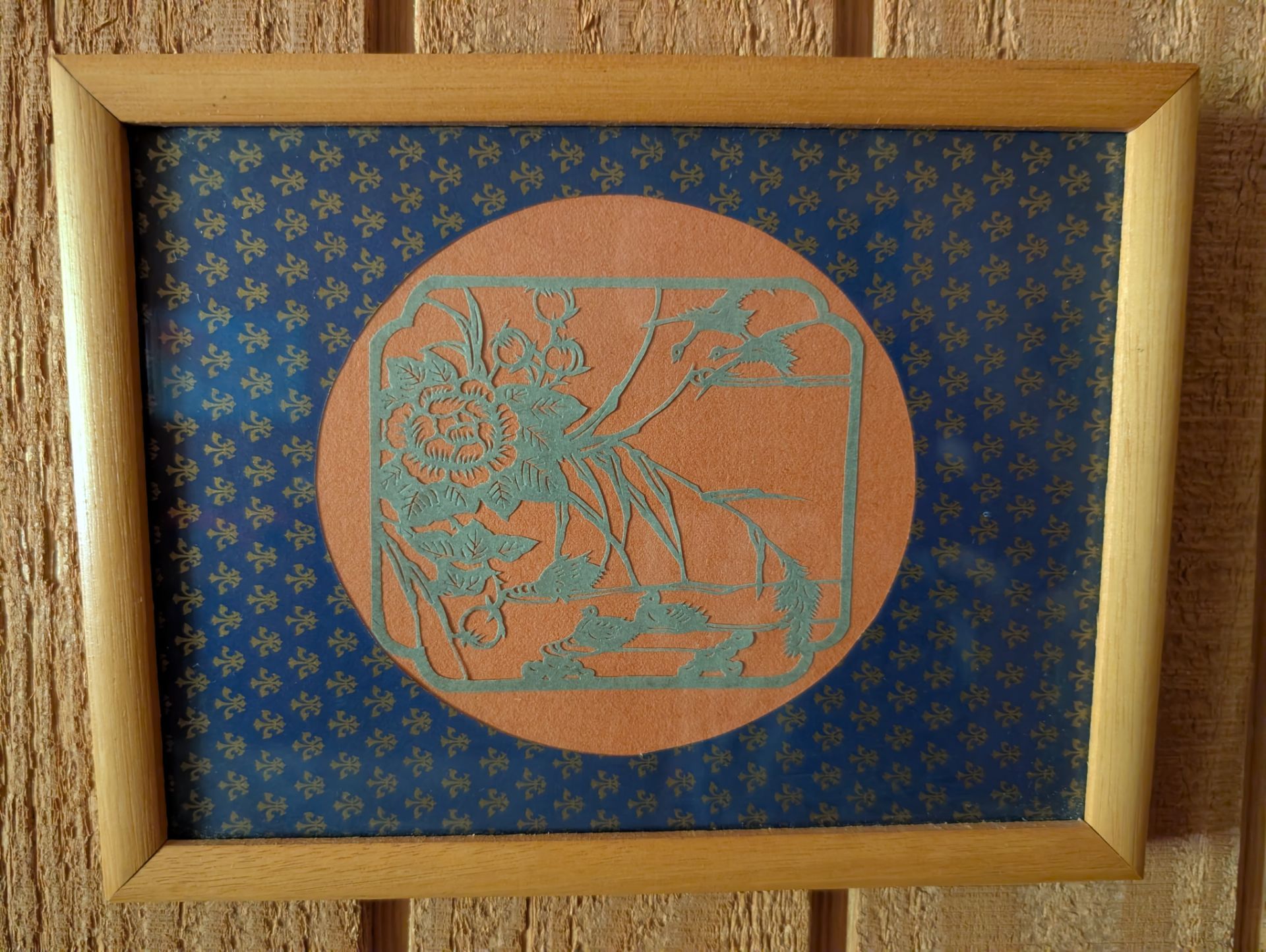 Framed Chinese Paper-Cut Artwork