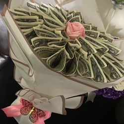 Single Flower With Money 