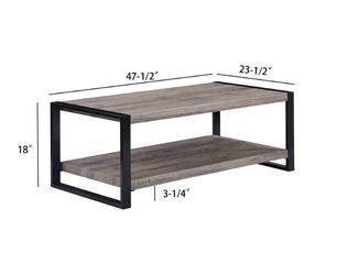 Industrial Coffee Table with Lower Shelf