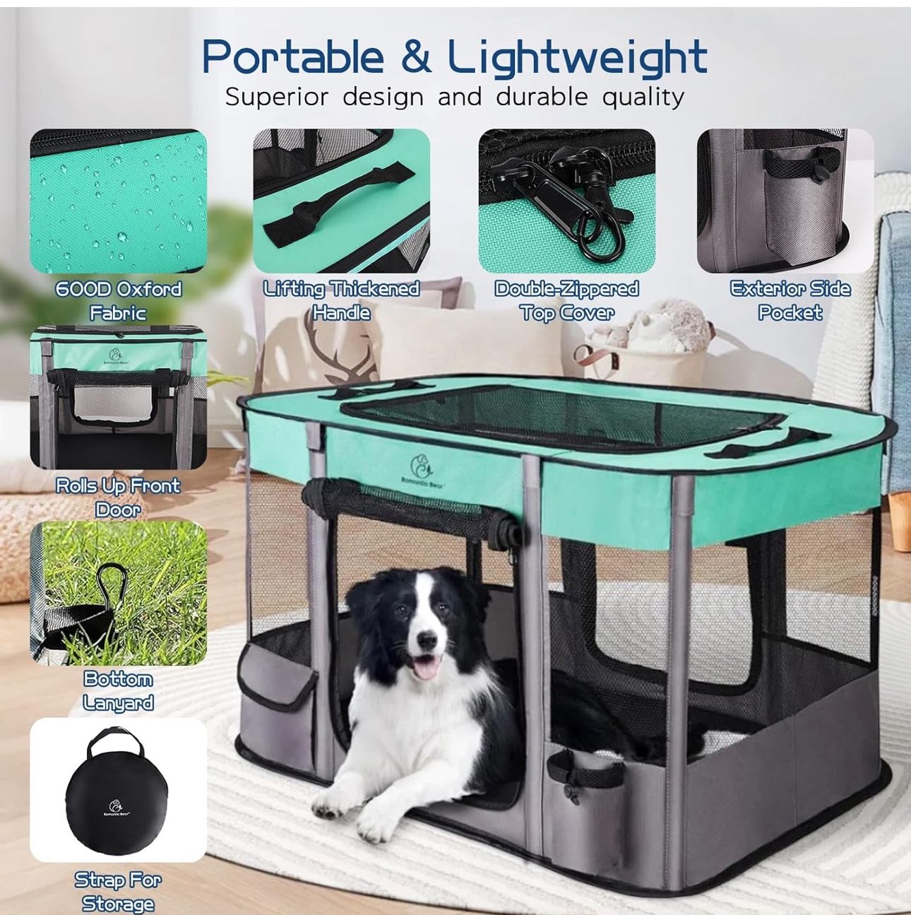 Médium Pet Play Pen/soft car Crate