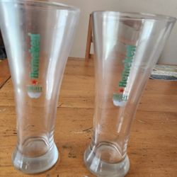 2 Heineken Glasses 