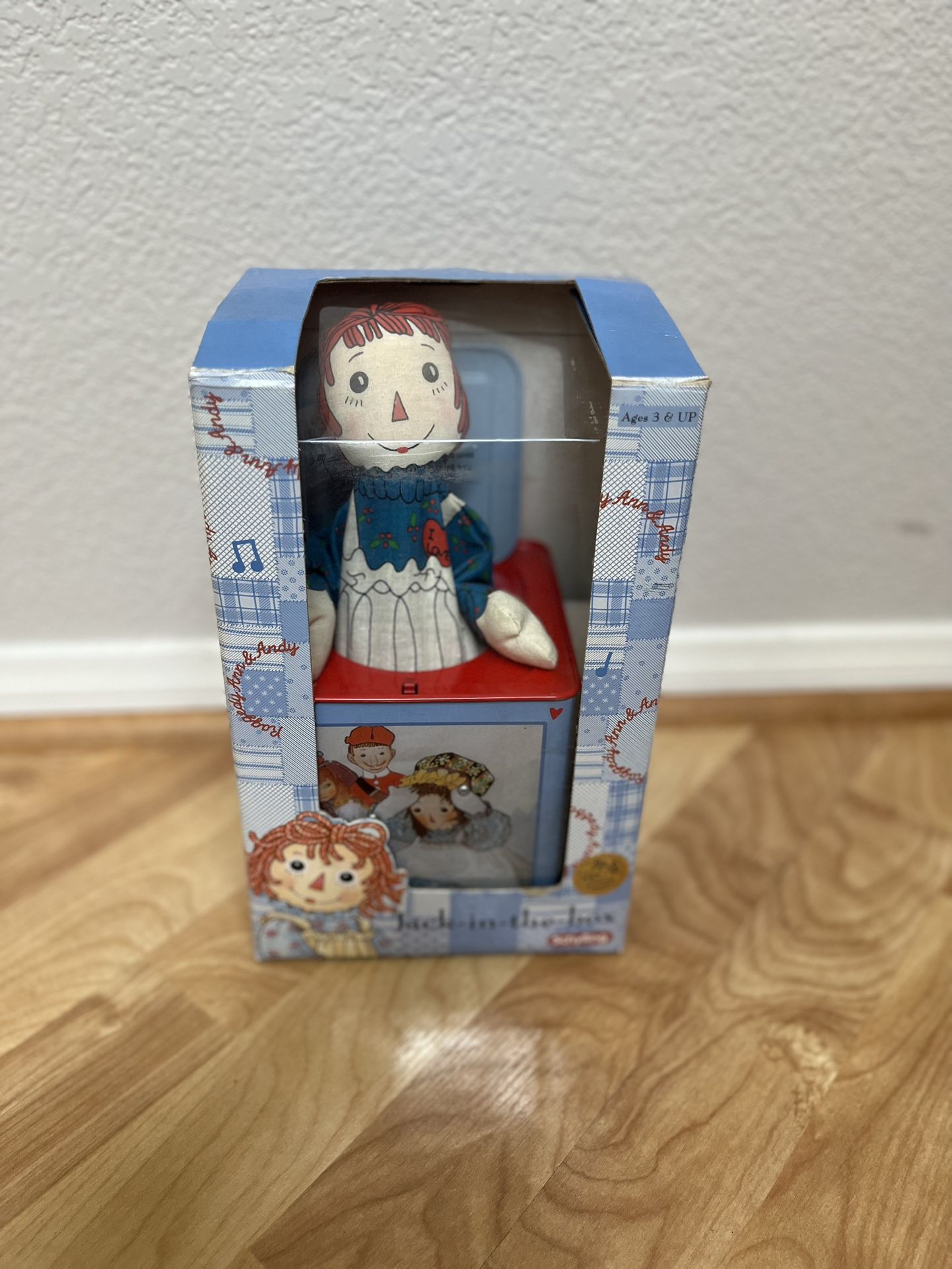 Vintage 1990s Schylling Raggedy Ann & Andy Musical Jack-in-the-box - In Original Box