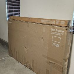 New 75 Inch Frame Samsung Smart TV 4K UHD with 120 Hz refresh rate. 2025 Model with bezel.