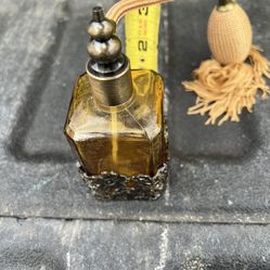 Vintage Atomizer Amber Colored Perfume Sprayer Square