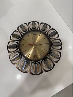 Vintage Mid Century Modern Forestville Starburst Wall Clock Retro 1960's Made in Germany 🇩🇪