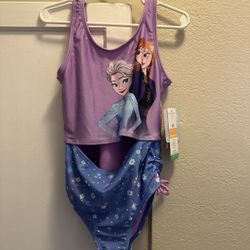Disney Frozen Swimsuit Girls Size 6/6X 1 Piece 