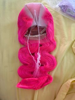 Pink Human Hair Wig